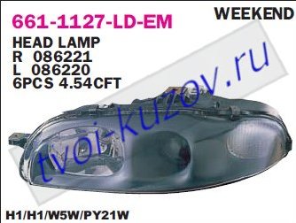 marea фара левая (под электро корректор) 661-1127L-LD-EM