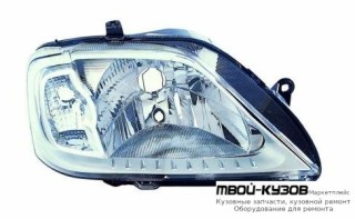 ФАРА ПРАВАЯ СТОРОНА ВНУТРИ ПОЛНОСТЬЮ ХРОМ (DEPO) для Renault LOGAN (2005-2014)