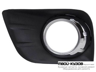 РЕШЕТКА БАМПЕРА ПЕРЕДНИЙ ЛЕВАЯ СТОРОНА С ОТВЕРСТИЯМИ ПОД ПРОТИВОТУМАННЫЕ ФАРЫ ХРОМ (КИТАЙ) для Toyota LANDCRUISER PRADO 150 (2009-2017)