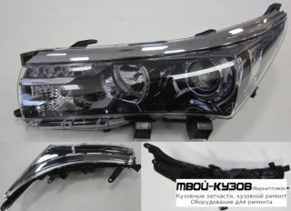 ФАРА ЛЕВАЯ СТОРОНА ТЮНИНГ ЛИНЗОВАННАЯ , С ДИОД С КОРРЕКТОР С ХРОМ МОЛДИНГ ВНУТРИ ЧЁРНЫЙ (КИТАЙ) для Toyota COROLLA E180 (2013-)