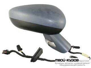 ЗЕРКАЛО ПРАВАЯ СТОРОНА ЭЛЕКТР С ТЕМПЕР ДАТЧИК (CONVEX) ГРУНТ (ТАЙВАНЬ) для Citroen C3 (2009-) / DS3 (2010-)