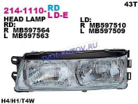 ФАРА левая 2-лампочки (E33A E34 HG)  - для MITSUBISHI GALANT