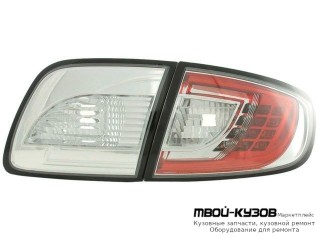 ФОНАРЬ ЗАДНИЙ ВНЕШНИЙ+ВНУТР ЛЕВАЯ + ПРАВАЯ (КОМПЛЕКТ) ТЮНИНГ (СЕДАН) ПРОЗРАЧНЫЙ С ДИОД (SONAR) ВНУТРИ КРАСНЫЙ ХРОМ для Mazda 3 (2004-)