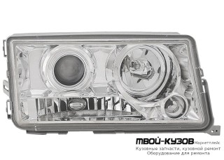 ФАРА ПРАВАЯ СТОРОНА ЛИНЗОВАННАЯ ПРОЗРАЧНЫЙ ВНУТРИ ХРОМ для Mercedes W201 (01.1983 - 05.1993)