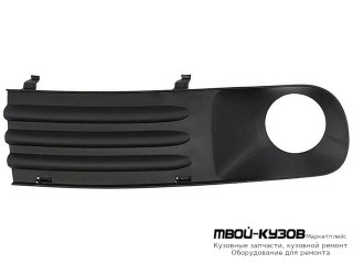 РЕШЕТКА БАМПЕРА ПЕРЕДНИЙ ЛЕВАЯ СТОРОНА С ОТВЕРСТИЯМИ ПОД ПРОТИВОТУМАННЫЕ ФАРЫ для Volkswagen TRANSPORTER T5 (2003-2009)