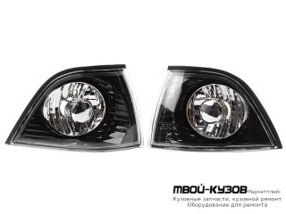 УКАЗ.ПОВОРОТА УГЛОВОЙ ЛЕВАЯ + ПРАВАЯ (КОМПЛЕКТ) (КУПЕ) (кабриолет) ТЮНИНГ ХРУСТАЛ ВНУТРИ (DEPO) ЧЁРНЫЙ для BMW E36 (12.1990 - 01.2000)