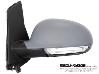 ЗЕРКАЛО ЛЕВАЯ СТОРОНА ЭЛЕКТР С ПОДОГРЕВОМ С УКАЗАТЕЛЬ ПОВОРОТА ГРУНТ (ASPHERICAL) (ТАЙВАНЬ) для Volkswagen GOLF PLUS (2004-)