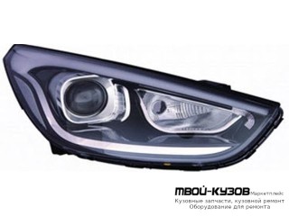 ФАРА ПРАВАЯ СТОРОНА ЛИНЗОВАННАЯ ПОД КОРРЕКТОР , ДИОД , ВНУТРИ ЧЁРНЫЙ (DEPO) для Hyundai IX35 (2010-)
