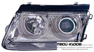 ФАРА +УКАЗ.ПОВОРОТА ЛЕВАЯ + ПРАВАЯ (КОМПЛЕКТ) ТЮНИНГ ЛИНЗОВАННАЯ С 2 СВЕТЯЩИЙСЯ ОБОДК ПОД КОРРЕКТОР ВНУТРИ (DEPO) ХРОМ для Volkswagen PASSAT B5 (11.1996 - 09.2000)