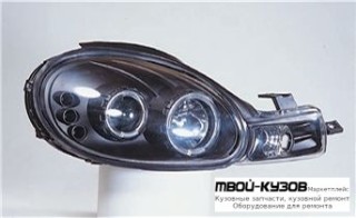 ФАРА +УКАЗ.ПОВОРОТА ЛЕВАЯ + ПРАВАЯ (КОМПЛЕКТ) ТЮНИНГ ЛИНЗОВАННАЯ С 2 СВЕТЯЩИЙСЯ ОБОДК (SONAR) ВНУТРИ ЧЁРНЫЙ для Dodge NEON (2000-)