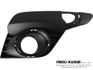 РЕШЕТКА БАМПЕРА ПЕРЕДНИЙ ПРАВАЯ СТОРОНА С ОТВЕРСТИЯМИ ПОД ПРОТИВОТУМАННЫЕ ФАРЫ (ТАЙВАНЬ) для Renault LOGAN / SANDERO (2014-)