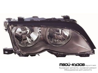 ФАРА ПРАВАЯ СТОРОНА (СЕДАН) С КОРРЕКТОР ВНУТРИ ВНУТРИ (DEPO) ЧЁРНЫЙ для BMW E46 СЕДАН / УНИВЕРСАЛ (05.1998 - 08.2001) (09.2001 - 2003)