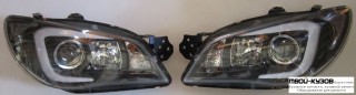 ФАРА ЛЕВАЯ + ПРАВАЯ (КОМПЛЕКТ) ТЮНИНГ (DEVIL EYES) ЛИНЗОВАННАЯ (SONAR) ВНУТРИ ЧЁРНЫЙ для Subaru IMPREZA (2001-)
