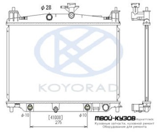 РАДИАТОР ОХЛАЖДЕНИЯ AT (KOYO) для Mazda 2 (2007-)