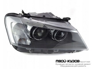 ФАРА ПРАВАЯ СТОРОНА ЛИНЗОВАННАЯ С КОРРЕКТОР , ВНУТРИ ЧЁРНЫЙ , (КСЕНОН) ДИОД (DEPO) для BMW F25 X3 (2011-)