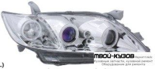 ФАРА ЛЕВАЯ + ПРАВАЯ (КОМПЛЕКТ) ТЮНИНГ 4 ЛИНЗОВАННАЯ С СВЕТЯЩИЙСЯ ОБОДК (EAGLE EYES) ВНУТРИ ХРОМ для Toyota CAMRY V40 (01.2006-)