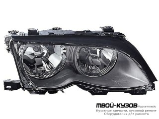 ФАРА ПРАВАЯ СТОРОНА (СЕДАН) С КОРРЕКТОР (EAGLE EYES) ВНУТРИ ЧЁРНЫЙ для BMW E46 СЕДАН / УНИВЕРСАЛ (05.1998 - 08.2001) (09.2001 - 2003)