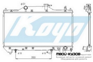 РАДИАТОР ОХЛАЖДЕНИЯ AT 1.6 1.8 (KOYO) для Toyota AVENSIS (10.1997 - 06.2000) (07.2000 - 2003)