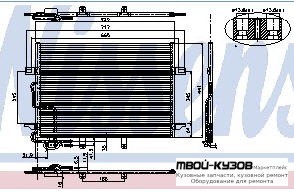 W211 {+W219 05-} КОНДЕНСАТОР КОНДИЦИОНЕРА (NISSENS) (AVA) (см.каталог) для Mercedes W211 (07.2002-)