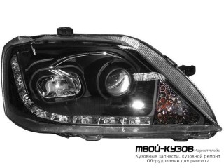 ФАРА ПРАВАЯ СТОРОНА (DEVIL EYES) ВНУТРИ ЧЁРНЫЙ (КИТАЙ) для Renault LOGAN (2005-2014)