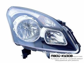 ФАРА ПРАВАЯ СТОРОНА С КОРРЕКТОР ВНУТРИ (DEPO) ЧЁРНЫЙ для Renault KOLEOS (2008-2016)