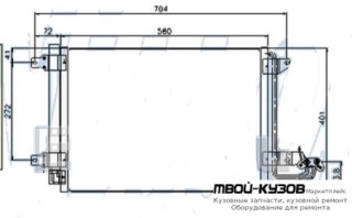 GOLF {+ AU A3 03-/ SD OCTAVIA 04-} КОНДЕНСАТОР КОНДИЦИОНЕРА (см.каталог) для Skoda OCTAVIA (2004-2008), Volkswagen GOLF V (10.2003-), Audi A3 (09.2003 - 09.2005-)