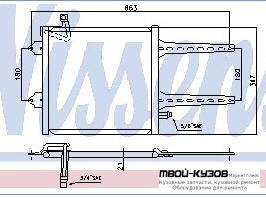 POLO КОНДЕНСАТОР КОНДИЦИОНЕРА (NISSENS) (см.каталог) для Volkswagen POLO ХЭТЧБЭК (11.1995 - 08.1999)