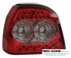 ФОНАРЬ ЗАДНИЙ ВНЕШНИЙ ЛЕВАЯ + ПРАВАЯ (КОМПЛЕКТ) ТЮНИНГ ПРОЗРАЧНЫЙ С ДИОД (EAGLE EYES) ХРОМ для Volkswagen GOLF III (11.1991 - 09.1997)