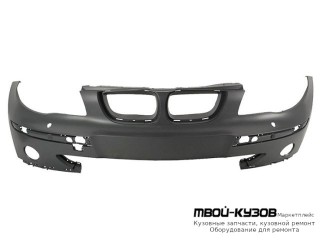 БАМПЕР ПЕРЕДНИЙ С ОТВЕРСТИЯМИ ПОД ОМЫВАТЕЛЬ ФАР ГРУНТ (ТАЙВАНЬ) для BMW E87 (2003-)