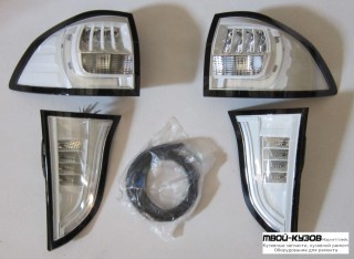 ФОНАРЬ ЗАДНИЙ ВНЕШНИЙ+ВНУТР ЛЕВАЯ + ПРАВАЯ (КОМПЛЕКТ) ТЮНИНГ ПРОЗРАЧНЫЙ С ДИОД (EAGLE EYES) ВНУТРИ ХРОМ для Mitsubishi PAJERO SPORT (2009-)