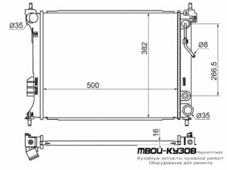 РАДИАТОР ОХЛАЖДЕНИЯ AT для Hyundai I20 (2009-)