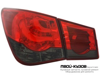 ФОНАРЬ ЗАДНИЙ ВНЕШНИЙ+ВНУТР ЛЕВАЯ + ПРАВАЯ (КОМПЛЕКТ) ТЮНИНГ С ДИОД (EAGLE EYES) КРАСНЫЙ-ТОНИР для Chevrolet CRUZE (2009-)
