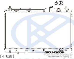 РАДИАТОР ОХЛАЖДЕНИЯ (1 ряд) АЛЮМИН (KOYO) MT для Honda CRV (1996-2002)