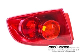ФОНАРЬ ЗАДНИЙ ВНЕШНИЙ ЛЕВАЯ СТОРОНА (СЕДАН) СТЕКЛО (DEPO) КРАСНЫЙ для Mazda 3 (2004-)