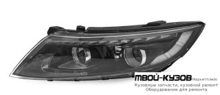 ФАРА ЛЕВАЯ СТОРОНА ЛИНЗОВАННАЯ , ПОД КОРРЕКТОР , ДИОД , ВНУТРИ (DEPO) ЧЁРНЫЙ для KIA OPTIMA (2011-2016)