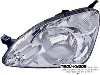 ФАРА ЛЕВАЯ СТОРОНА ПОД КОРРЕКТОР С УКАЗАТЕЛЬ ПОВОРОТА (DEPO) БЕЛЫЙ для Honda CRV (2002-2005)
