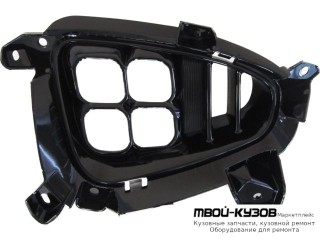 РЕШЕТКА БАМПЕРА ПЕРЕДНИЙ ЛЕВАЯ СТОРОНА С ОТВЕРСТИЯМИ ПОД ПРОТИВОТУМАННЫЕ ФАРЫ ДИОД (КИТАЙ) для KIA SORENTO (2013-)