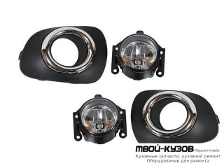 ФАРА ПРОТИВОТУМАННАЯ ЛЕВАЯ + ПРАВАЯ (КОМПЛЕКТ) С РЕШЕТК БАМПЕРА ХРОМ для Mitsubishi PAJERO SPORT (2009-)