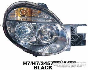 ФАРА ЛЕВАЯ + ПРАВАЯ (КОМПЛЕКТ) ТЮНИНГ ЛИНЗОВАННАЯ (DEPO) ВНУТРИ ХРОМ для Dodge NEON (2000-)