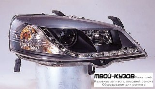 ФАРА ЛЕВАЯ + ПРАВАЯ (КОМПЛЕКТ) ТЮНИНГ ЛИНЗОВАННАЯ (DEVIL EYES) (SONAR) ВНУТРИ ЧЁРНЫЙ для Opel ASTRA (03.1998 - 2003)