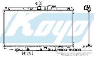 РАДИАТОР ОХЛАЖДЕНИЯ MT 2.2 (1 ряд) АЛЮМИН для Honda ACCORD СС7 (1993-1996) CE (1996-1998) CG7 (10.1998 - 02.2003) ЕВРОПА