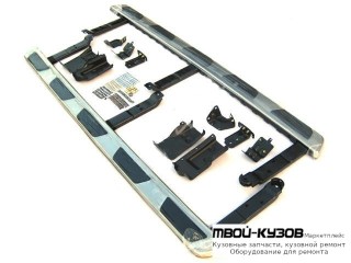 ПОРОГ-ПОДНОЖКА ЛЕВАЯ + ПРАВАЯ (КОМПЛЕКТ) OEM STYLE АЛЮМИН для Audi Q7 (2006-)