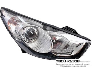 ФАРА ПРАВАЯ СТОРОНА +/- ПОД КОРРЕКТОР ВНУТРИ (DEPO) ЧЁРНЫЙ для Hyundai IX35 (2010-)