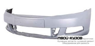 БАМПЕР ПЕРЕДНИЙ БЕЗ ОТВ П/ОМЫВАТЕЛЬ ФАР БЕЗ ОТВ ПОД ДАТЧИКИ ГРУНТ (ТАЙВАНЬ) для Skoda OCTAVIA (2008-2012)