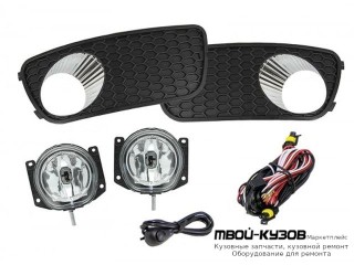 ФАРА ПРОТИВОТУМАННАЯ ЛЕВАЯ + ПРАВАЯ (КОМПЛЕКТ) С ПРОВОДК , КНОПКОЙ , РЕШЕТК БАМПЕРА для Fiat ALBEA / PALIO (2005-)