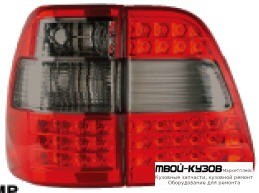 ФОНАРЬ ЗАДНИЙ ВНЕШНИЙ+ВНУТР ЛЕВАЯ + ПРАВАЯ (КОМПЛЕКТ) ТЮНИНГ ПРОЗРАЧНЫЙ ХРУСТАЛ С ДИОД ГАБАРИТ , СТОП СИГНАЛ (EAGLE EYES) КРАСНЫЙ-ТОНИР для Toyota LANDCRUISER 100 (1998-)