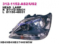 ФАРА левая с чёрной планкой (МЕХ)  - для LEXUS RX 313