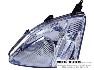 ФАРА ЛЕВАЯ СТОРОНА С КОРРЕКТОР (3 дв) (5 дв) (ХЭТЧБЭК) ВНУТРИ (DEPO) ХРОМ для Honda CIVIC СЕДАН / КУПЕ (2001-2003) ХЭТЧБЭК (2001-2005)