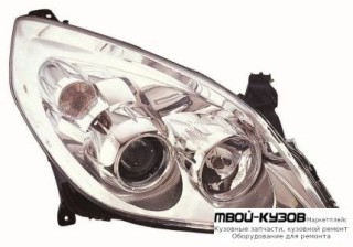 ФАРА ПРАВАЯ СТОРОНА ПОД КОРРЕКТОР ЛИНЗОВАННАЯ ВНУТРИ (DEPO) ХРОМ для Opel VECTRA С (04.2002-) SIGNUM (2003-)