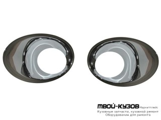 МОЛДИНГ РЕШЕТКИ БАМПЕРА ЛЕВАЯ + ПРАВАЯ (КОМПЛЕКТ) П/ПРОТИВОТУМ ХРОМ (ТАЙВАНЬ) для Renault MEGANE (2008-)